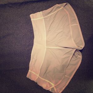 White Lululemon speed shorts